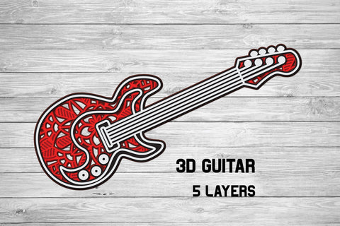 Download Guitar Svg 3d Layered Rock Guitar Multi Layer Cut File So Fontsy