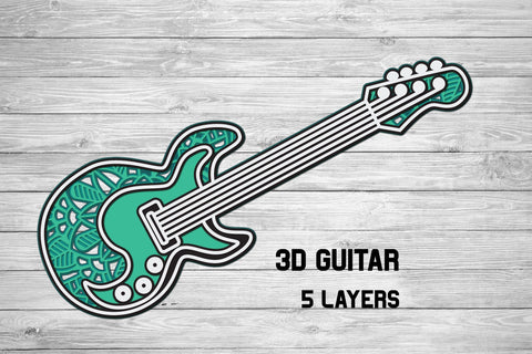 Download Guitar Svg 3d Layered Rock Guitar Multi Layer Cut File So Fontsy