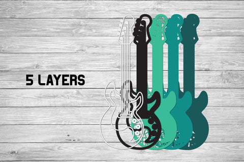 Guitar Svg 3d Layered Rock Guitar Multi Layer Cut File So Fontsy