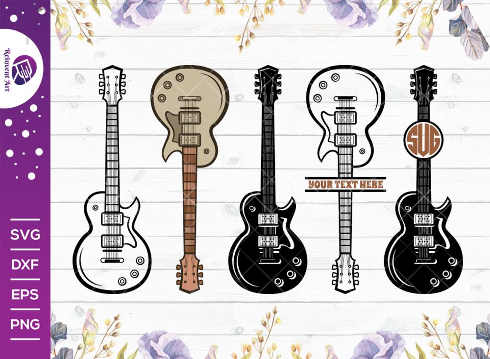 Download Guitar Svg Cut File Electric Guitar Svg Guitar Svg Guitar Monogram Svg Musical Instrument Eps Dxf Png