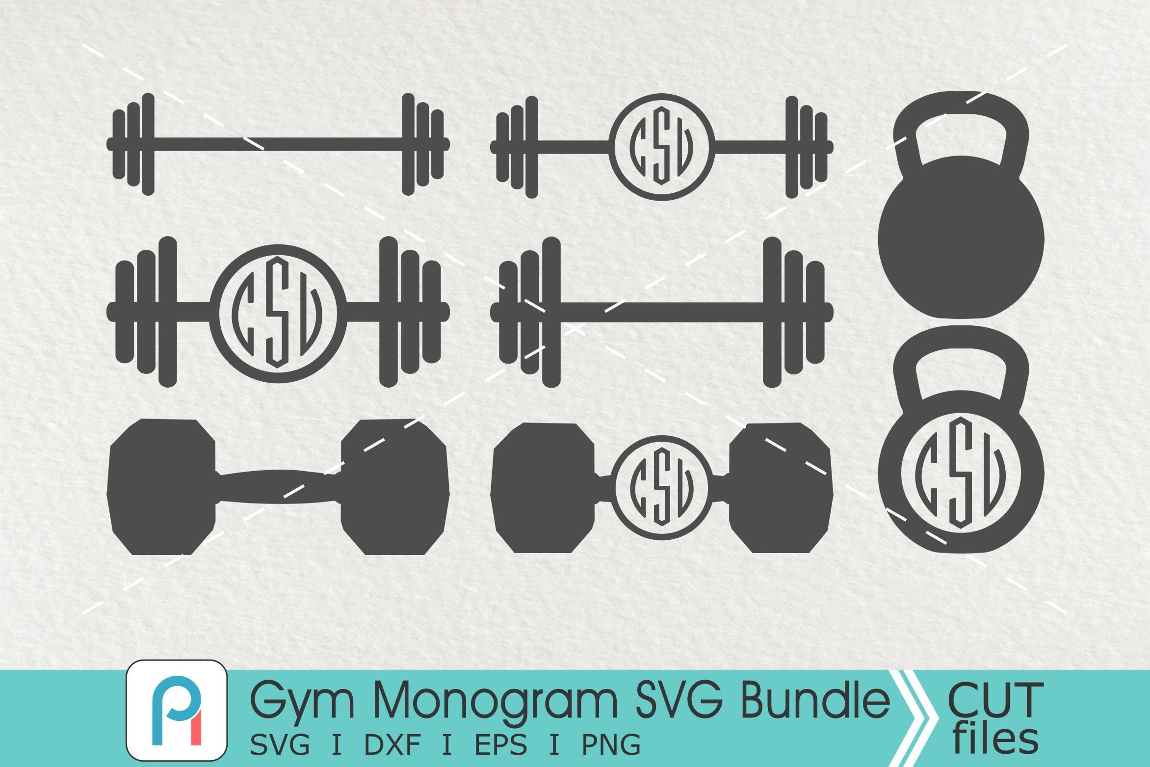 Download Gym Monogram Svg Gym Svg Gym Clipart Barbell Svg So Fontsy