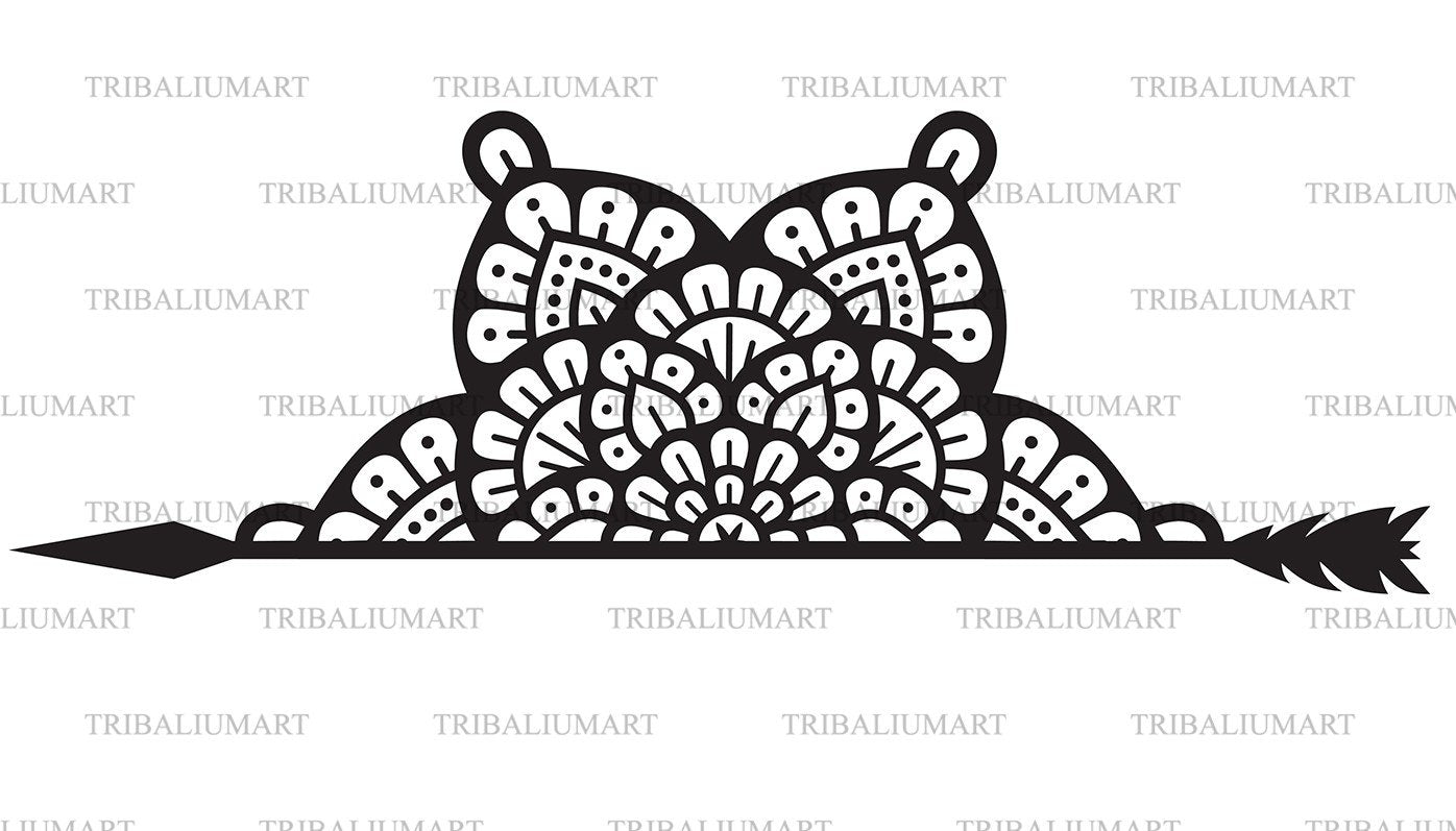 Download Half Mandala And Arrow Cut Files For Cricut Clip Art Silhouette Eps Svg Pdf Png Dxf Jpeg So Fontsy