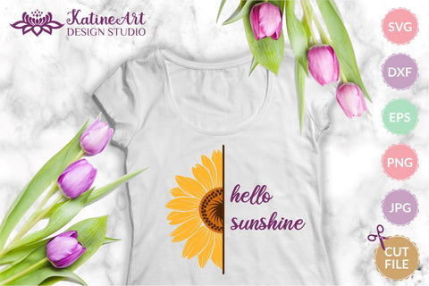 Free Free 168 Cricut Half Sunflower Svg SVG PNG EPS DXF File