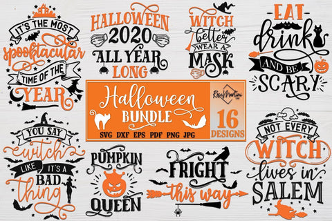 Download Halloween Bundle Of 16 Designs Svg Cricut Silhouette Svg Png Sublimation Funny Halloween Witch Party Decorations So Fontsy