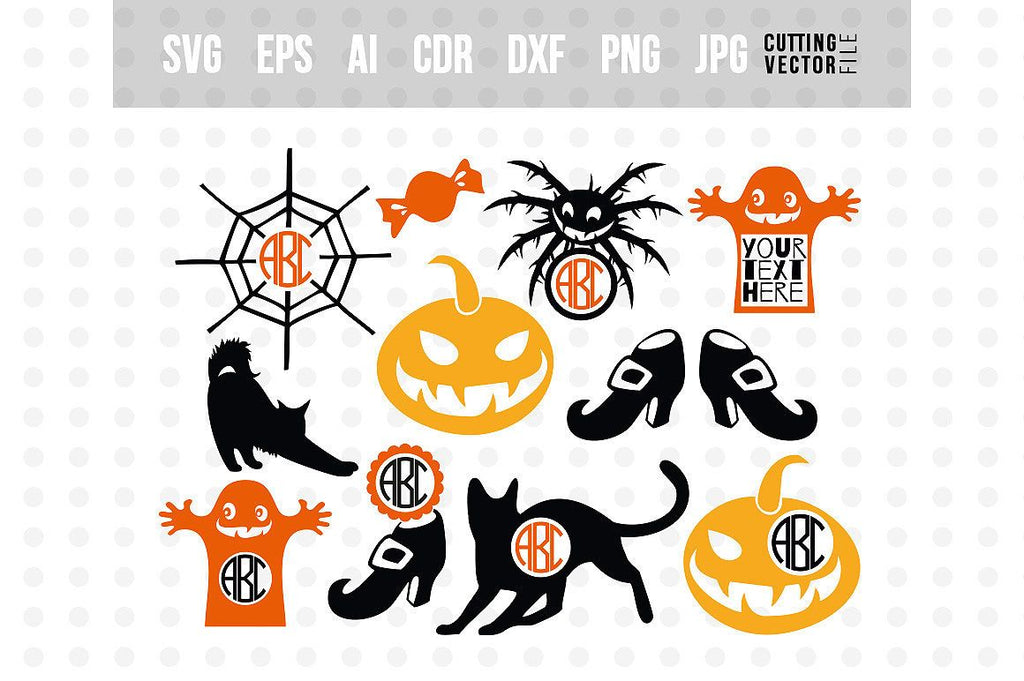 Halloween monogram SVG set - So Fontsy