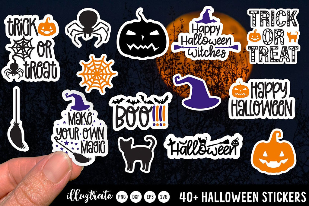 Halloween Stickers SVG | PNG Halloween Stickers - So Fontsy