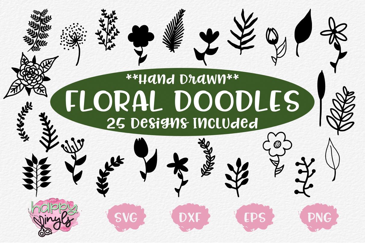 Download Hand Drawn Floral And Plant Doodle Svgs So Fontsy