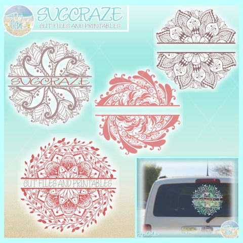 Download Hand Drawn Mandala Zentangle Split Frame Bundle Svg So Fontsy