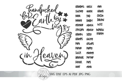 Download Handpicked For Earth By My Insert Name In Heaven Svg Rainbow Infant Child Loss Design For Baby Dxf And More So Fontsy