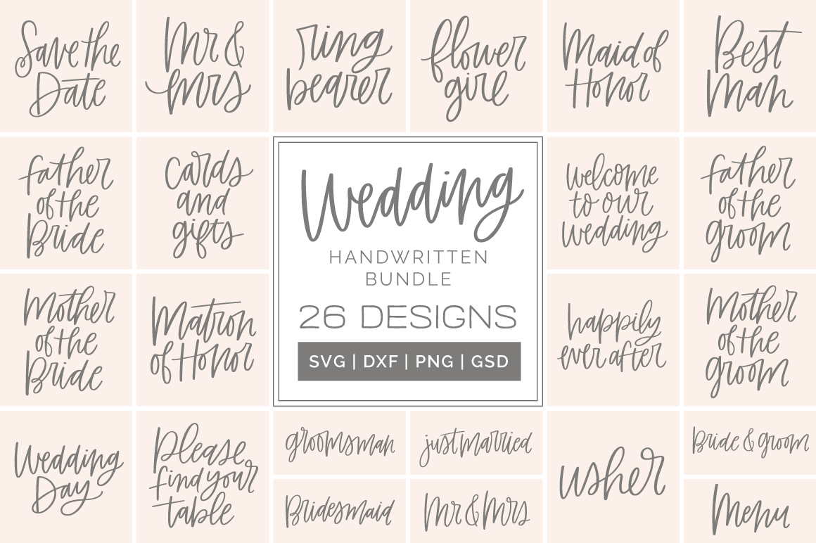 Download Handwritten Wedding Svg Bundle So Fontsy