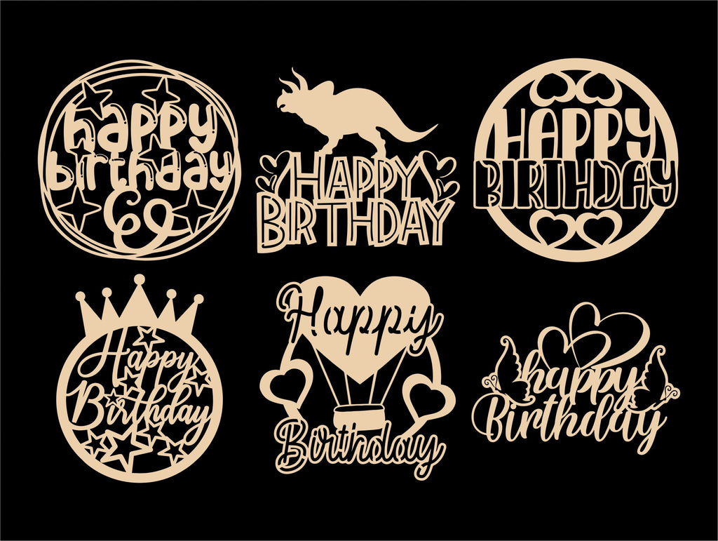 Happy Birthday Cake Topper SVG Free