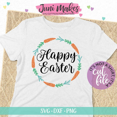 Download Happy Easter Svg Carrot Wreath Svg T Shirt Design So Fontsy