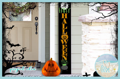 Download Happy Halloween Tall Vertical Front Porch Sign Quote Svg So Fontsy