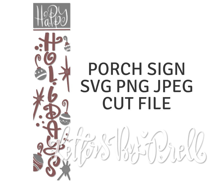 Download Happy Holidays Christmas Long Porch Sign Design Svg Cut File So Fontsy