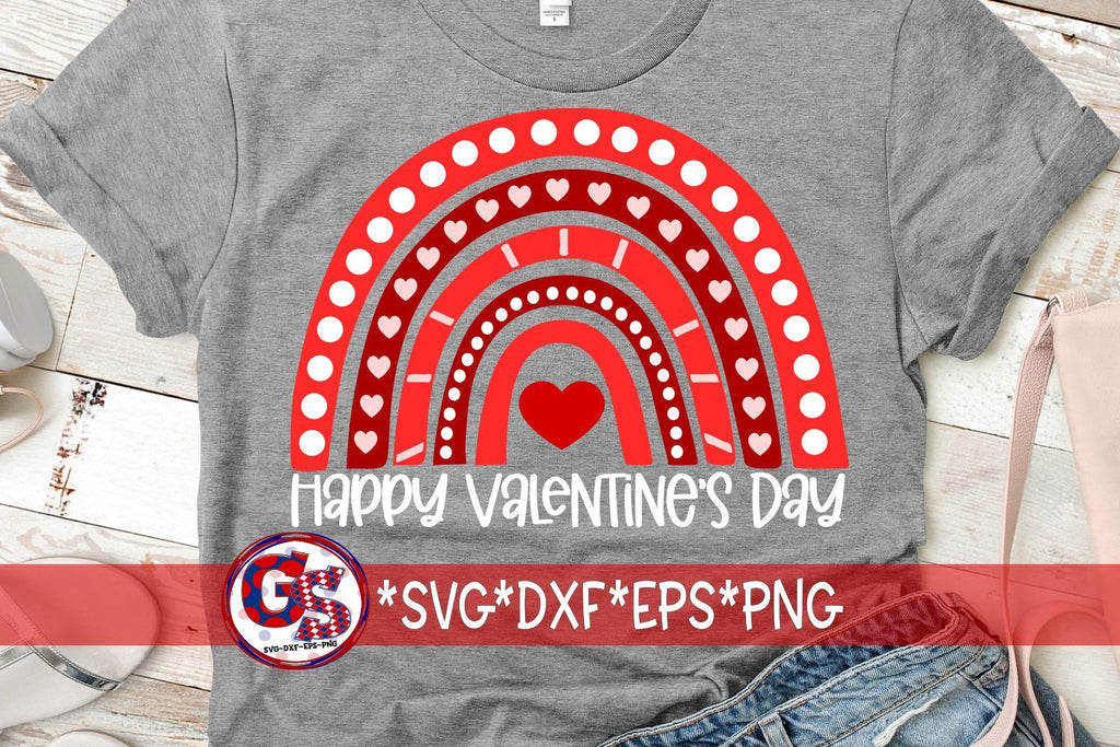 Download Happy Valentine's Day Rainbow SVG DXF EPS PNG - So Fontsy