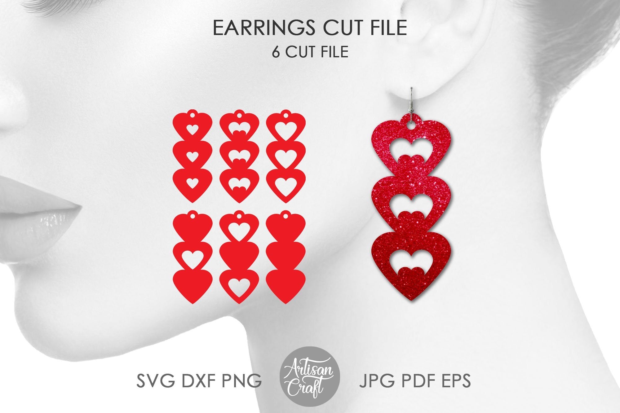 Download Heart Earrings Svg So Fontsy