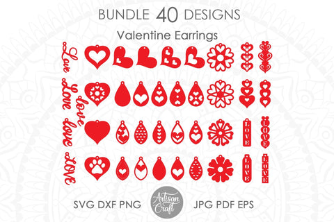 Download Heart Earrings Svg Valentines Earrings Svg Cut Files So Fontsy