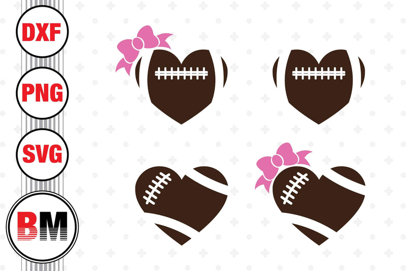 Heart Football SVG, PNG, DXF Files - So Fontsy