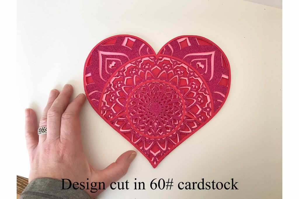 Download Heart Mandala 3D Layered SVG file, 4 layers for Cricut or ...