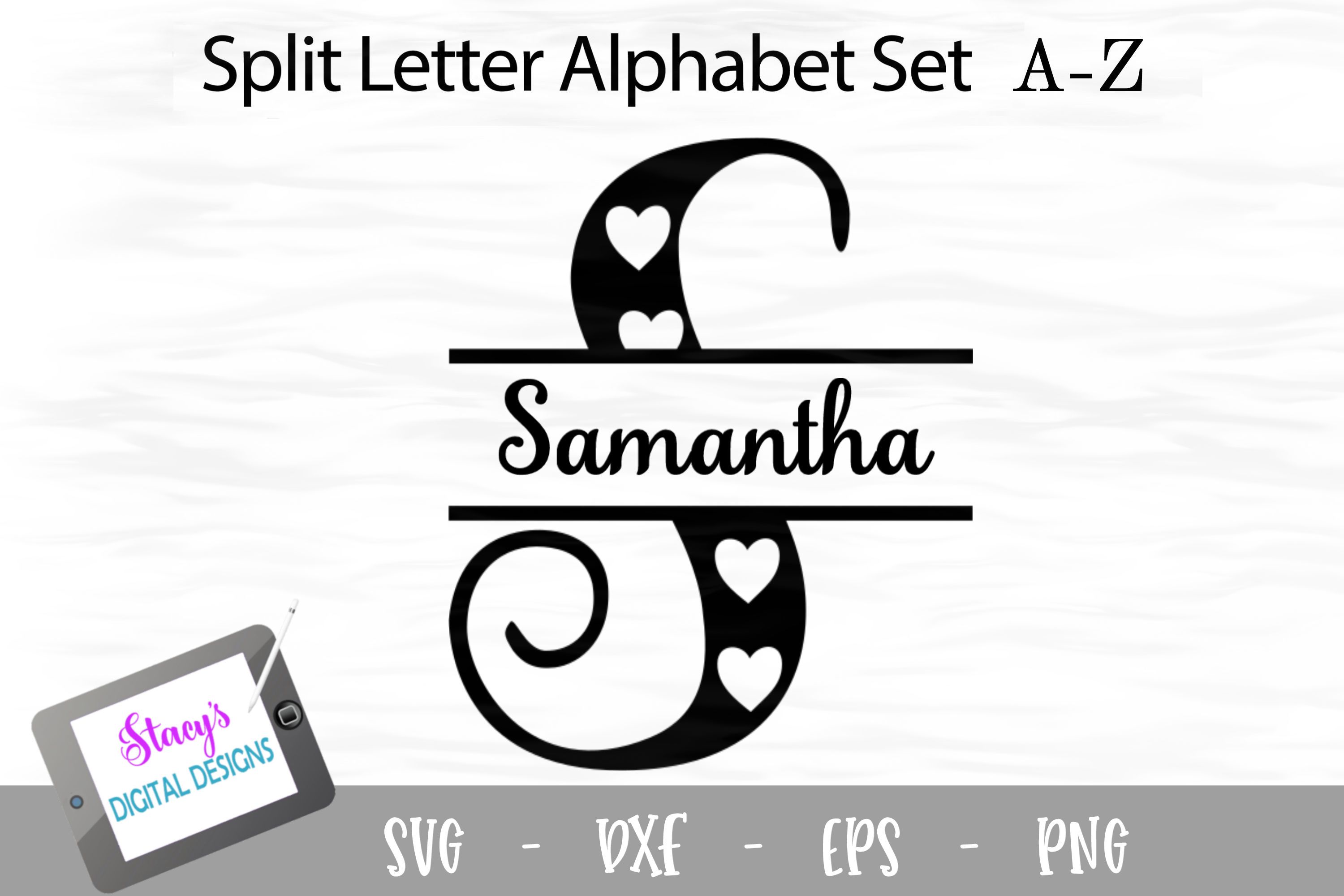 Heart Pattern Split Monogram Svg Bundle Split Letters A Z So Fontsy