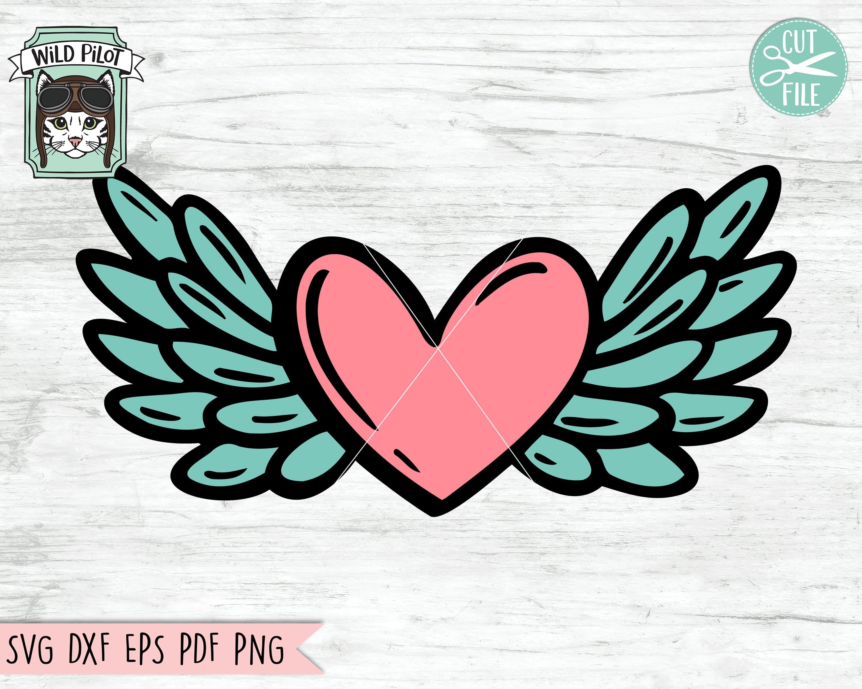 Free Free Heart Wings Svg 96 SVG PNG EPS DXF File