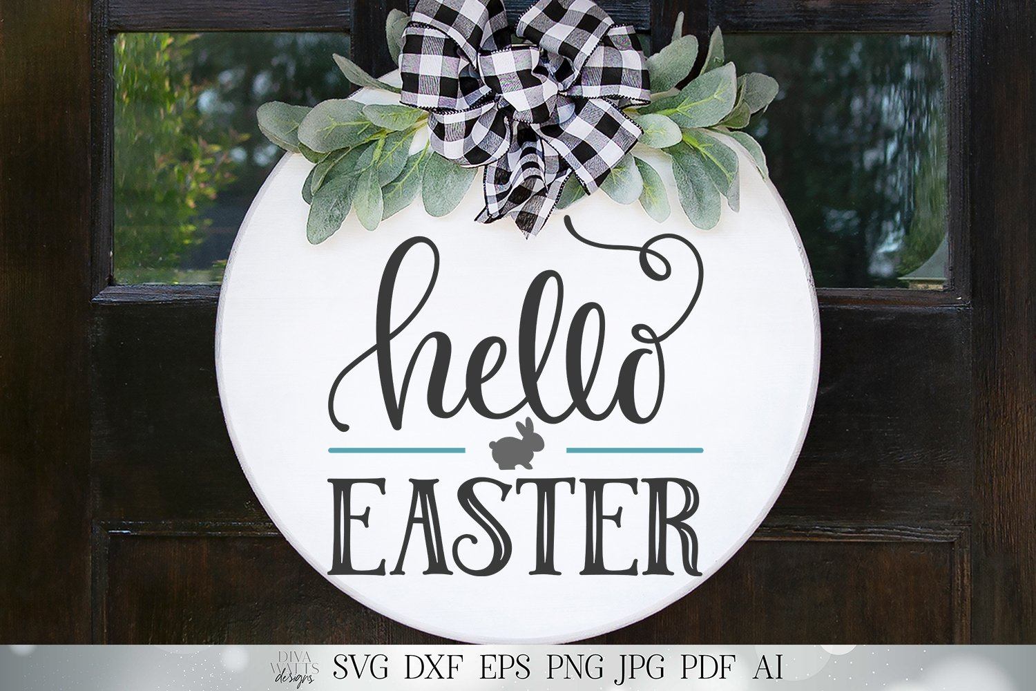 Download Hello Easter Svg Farmhouse Round Sign Svg Welcome Svg Dxf And More Printable So Fontsy