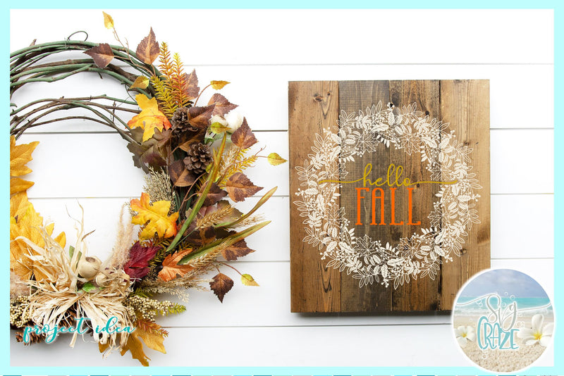 Download Hello Fall Leaf Wreath Autumn Mandala SVG - So Fontsy