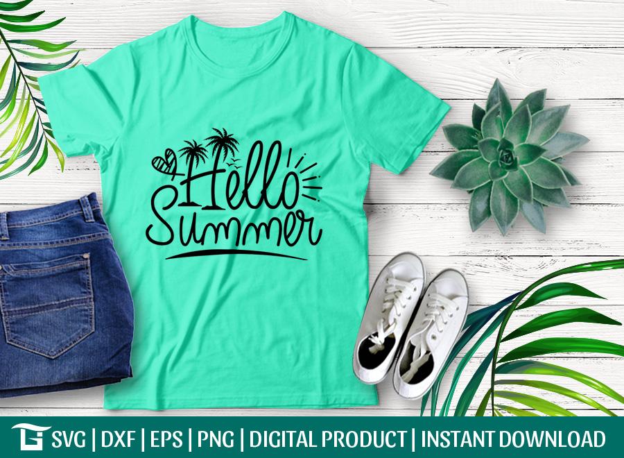 Download Hello Summer Svg Cut File Hello Svg Sunshine Svg Summer Break Svg Vacation Svg Tshirt Design So Fontsy