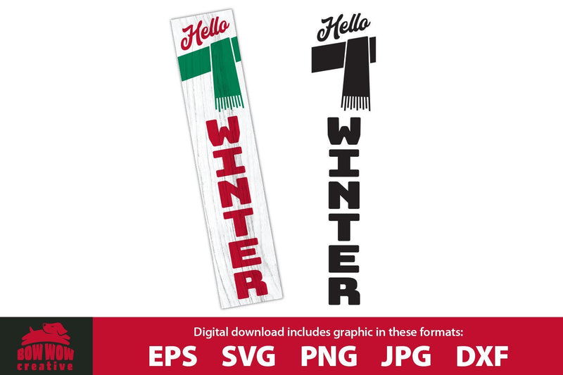 Download Hello Winter Christmas Porch Sign Sign SVG Cutting File ...