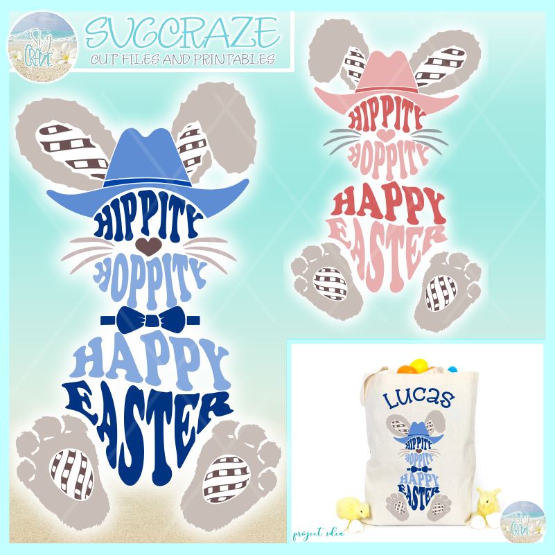 Download Hippity Hoppity Happy Easter Bunny With Cowboy Hat Svg So Fontsy