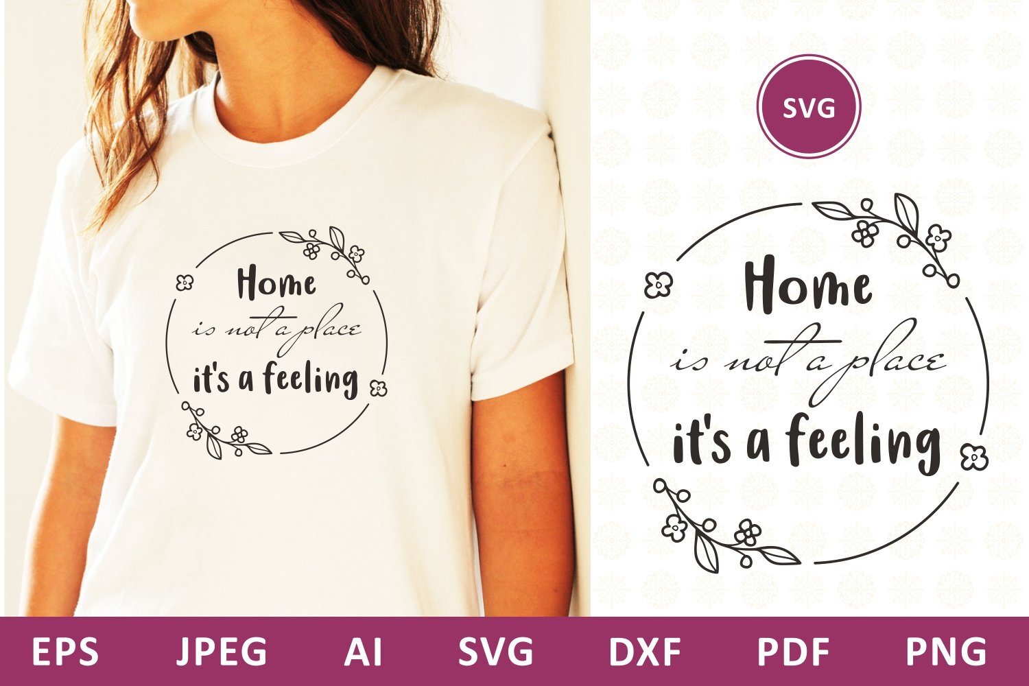 Download Home Is Not A Place It S A Feeling Svg Dxf Family Quote So Fontsy