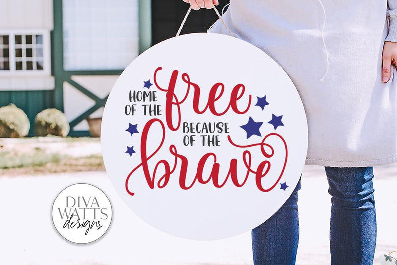 home of the free because of the brave sticker