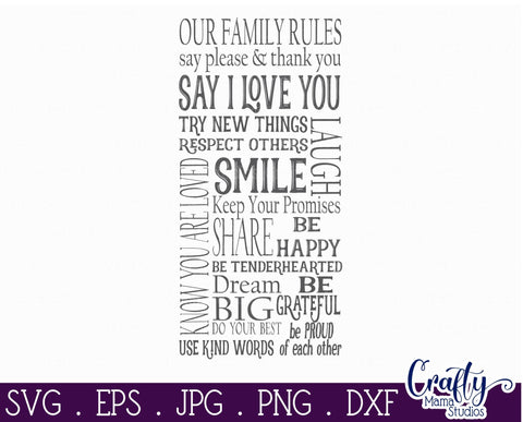 Home Sign Svg Farmhouse Svg Family Family Rules Vertical So Fontsy