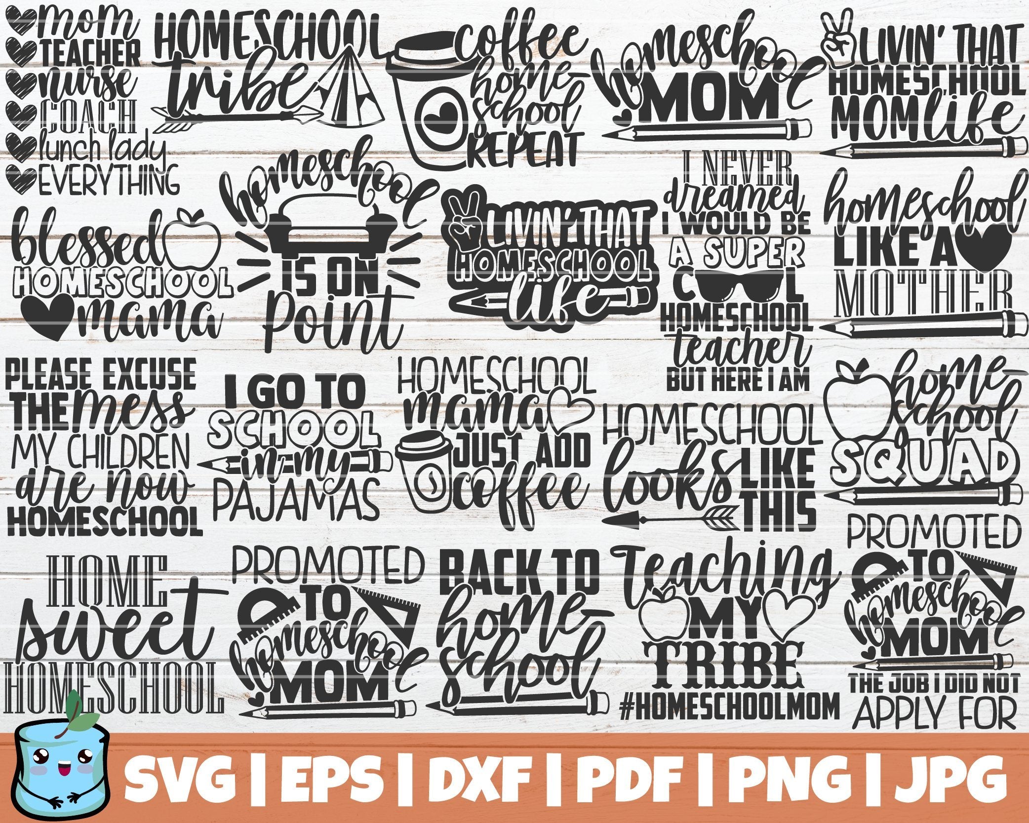 Homeschool Svg Bundle So Fontsy