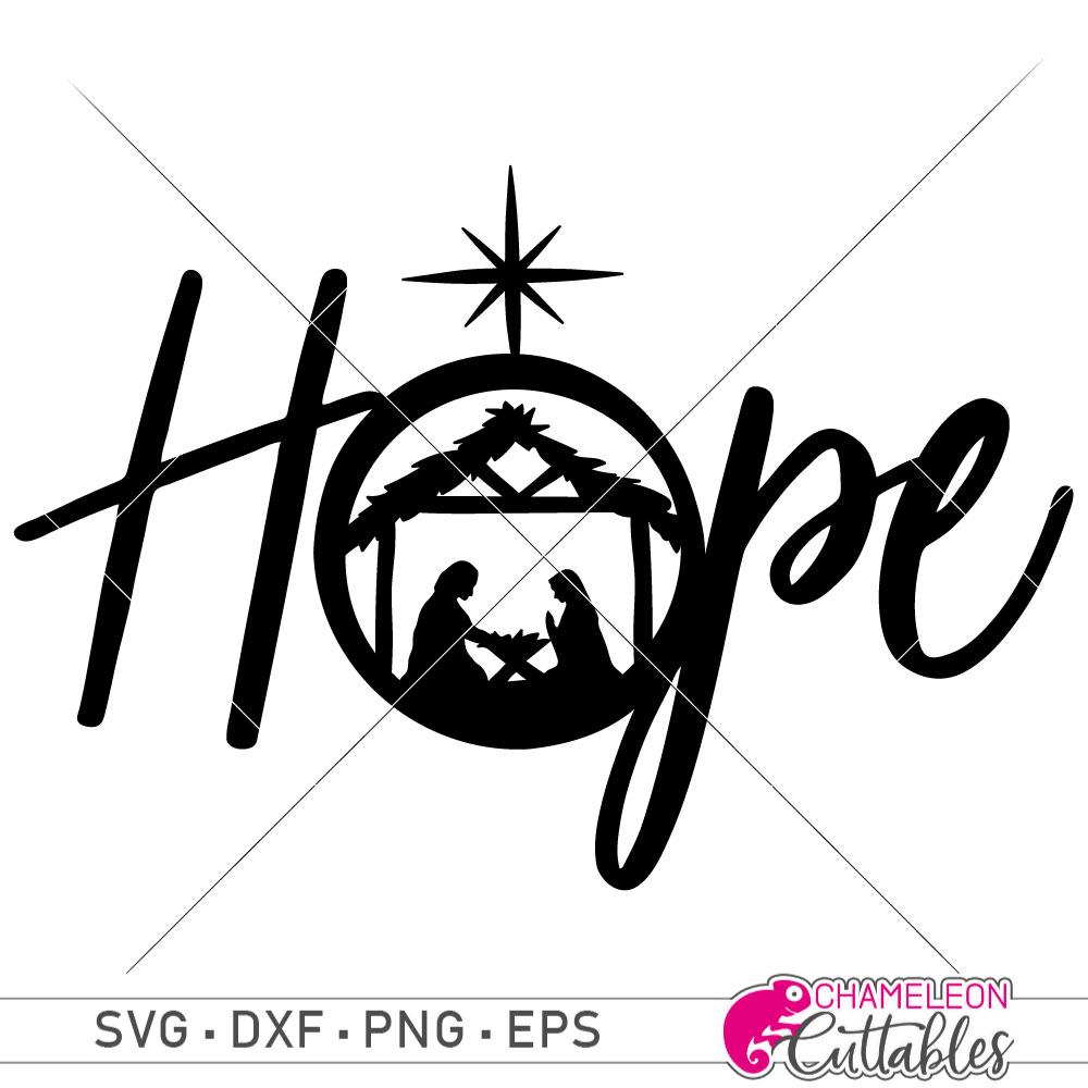 Download Hope With Nativity Scene Christmas Svg So Fontsy