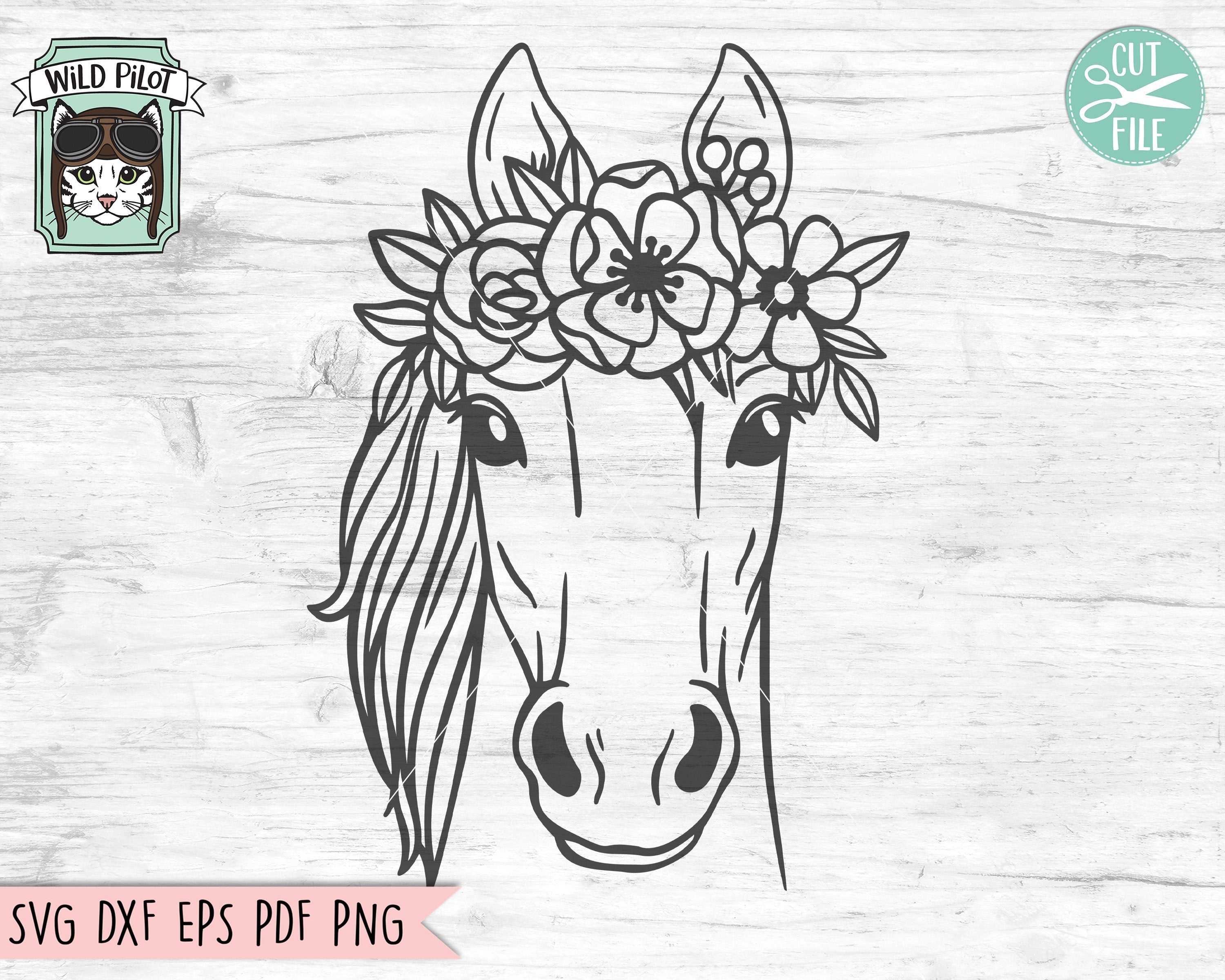 Download Horse With Flower Crown Svg Cut File So Fontsy