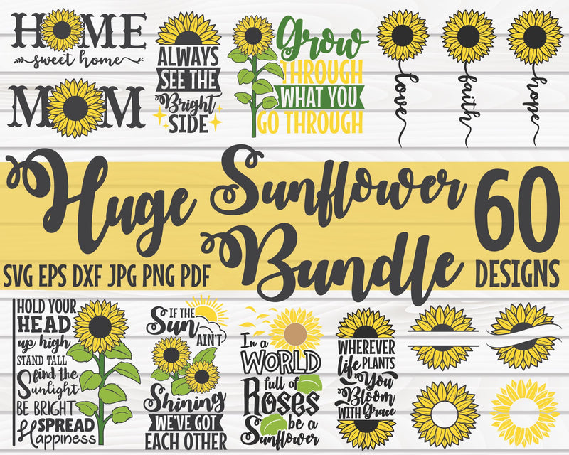 Download Huge Sunflower Bundle SVG | 60 designs | Monograms | Porch ...