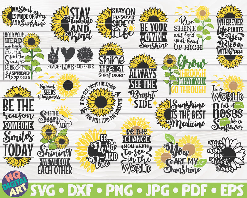 Huge Sunflower Bundle SVG | 60 designs | Monograms | Porch Signs ...
