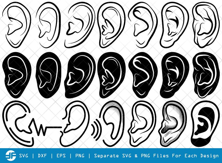 Download Human Ear Svg Cut Files Human Ear Silhouette Bundle So Fontsy