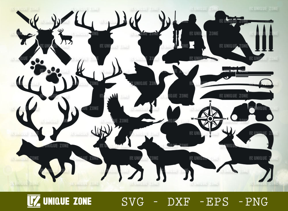 deer hunter silhouette vector