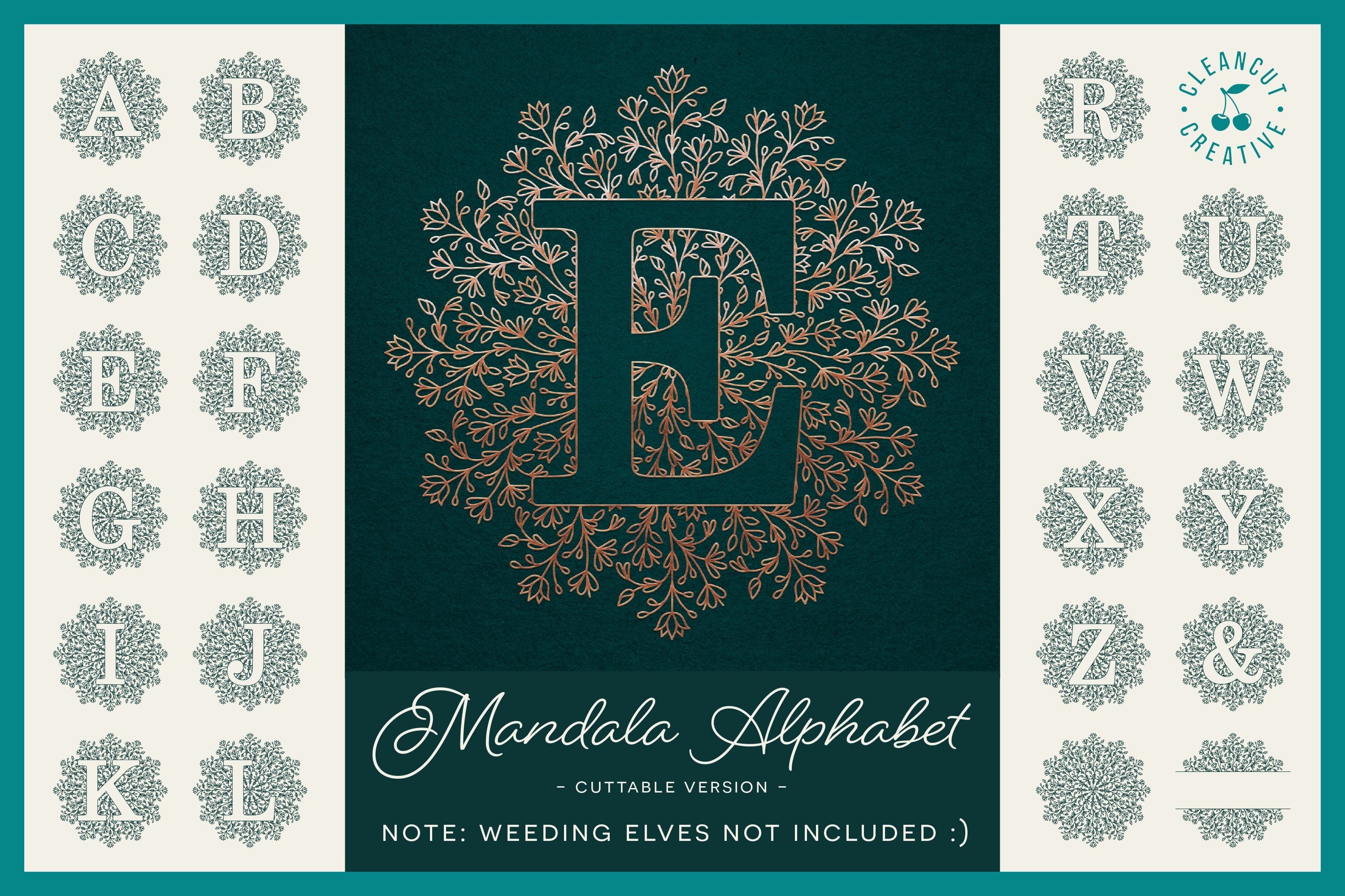 Intricate Mandala Monogram Alphabet Svg Cutfile For Weeding Pros So Fontsy