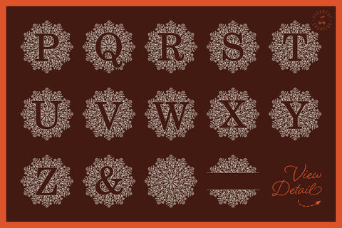 Download Intricate Mandala Monogram Alphabet Svg Cutfile For Weeding Pros So Fontsy