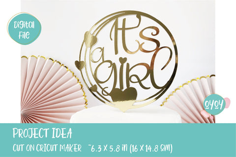 Download It S A Girl Cake Topper Svg Baby Shower Svg So Fontsy