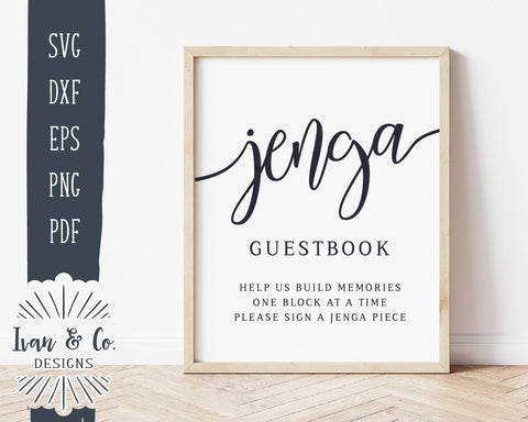 Download Jenga Guestbook Svg Files Wedding Svg Wedding Sign Svg Commercial Use Cricut Silhouette Cut Files 1042173409 So Fontsy