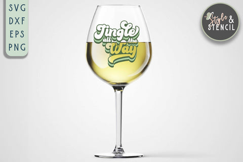 Jingle All the Way SVG | Christmas | Retro SVG Style and Stencil 