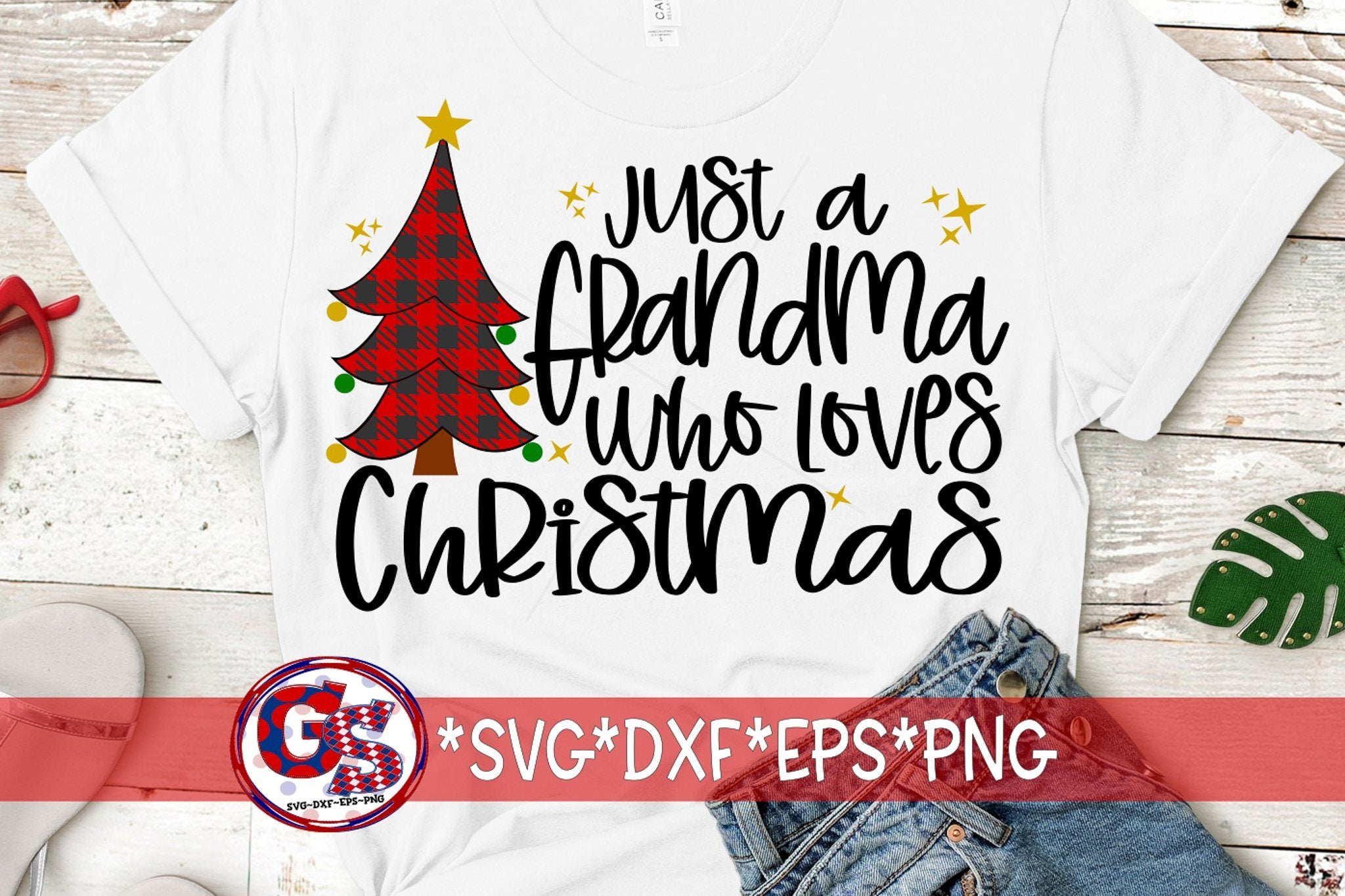 Download Just A Grandma Who Loves Christmas Svg Dxf Eps Png So Fontsy