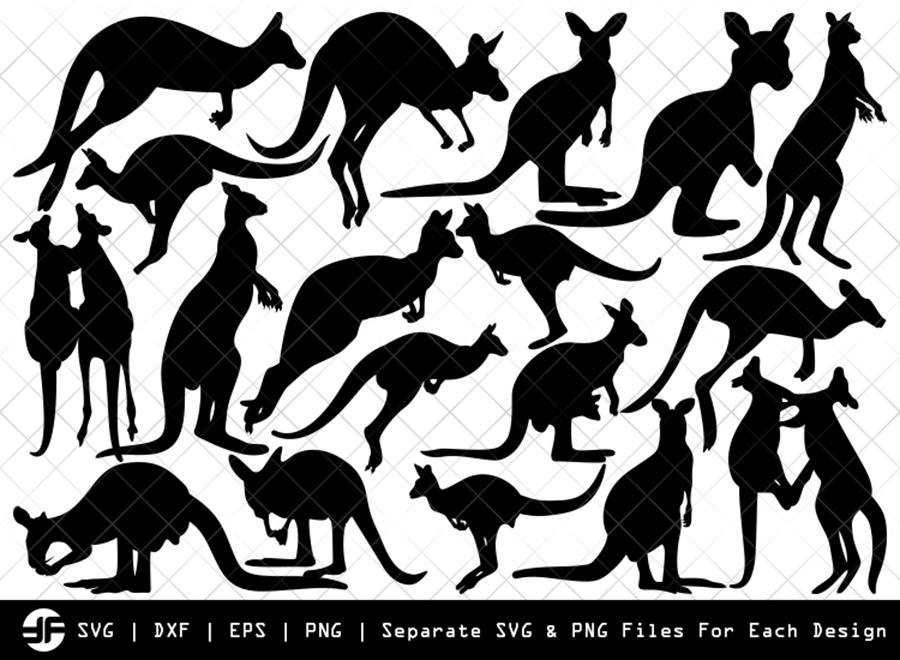 Download Kangaroo Svg Animal Svg Silhouette Bundle Cut File So Fontsy