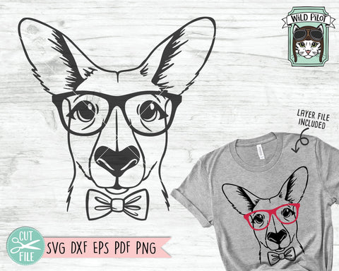 Download Kangaroo Svg File Kangaroo With Glasses Bowtie Svg Kangaroo Cut File Animal Face Svg Boy Kangaroo Svg Australian Animals Svg Eyeglasses Svg So Fontsy