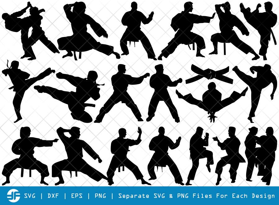 Download Karate Svg Cut Files Martial Arts Silhouette Bundle So Fontsy