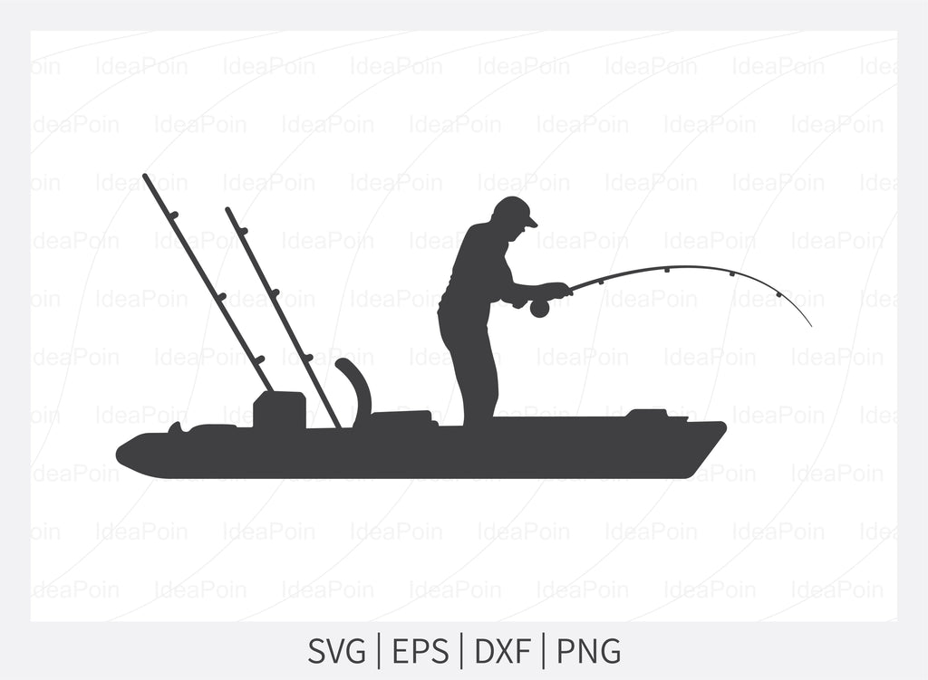 Download Kayak Fishing SVG, Kayak Fisherman svg, Kayak Fishing Silhouette, Fishing Svg, Kayak Fishing ...